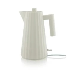 Alessi Electric Kettle Plissé, White