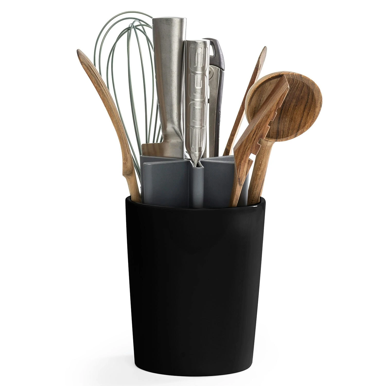 Angle Utensil Holder, Black/Wallnut 1 Angle Utensil Holder, Black/Wallnut