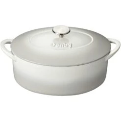 Denby Natural Canvas Gietijzeren Pot Ovaal Ø28 Cm, Wit