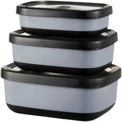Dorre Fafa Storage Box For Food 3pcs Black