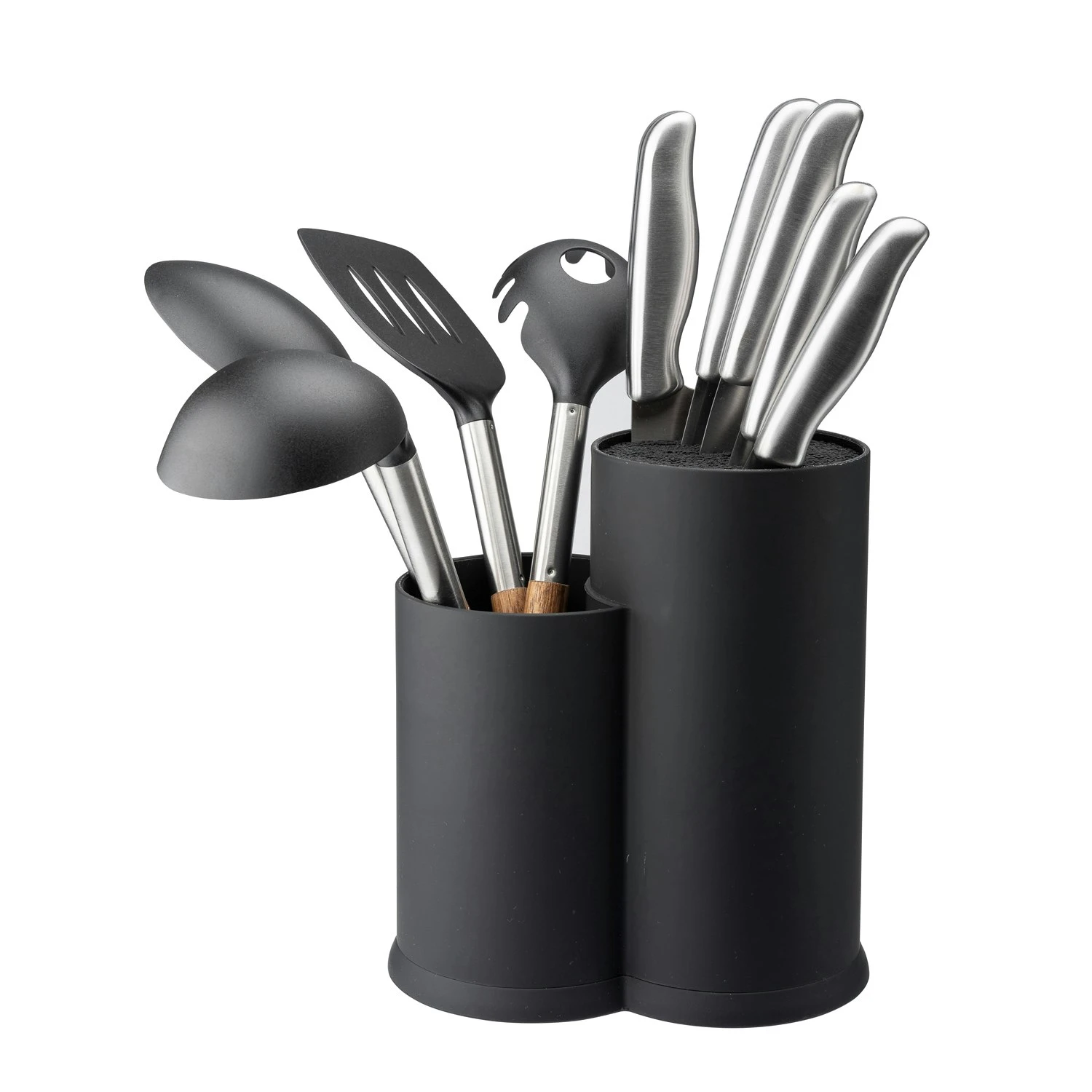 Dorre Wide Knife Blocks & Utensil Holder, Black 2 Dorre Wide Knife Blocks & Utensil Holder, Black - Afbeelding 2