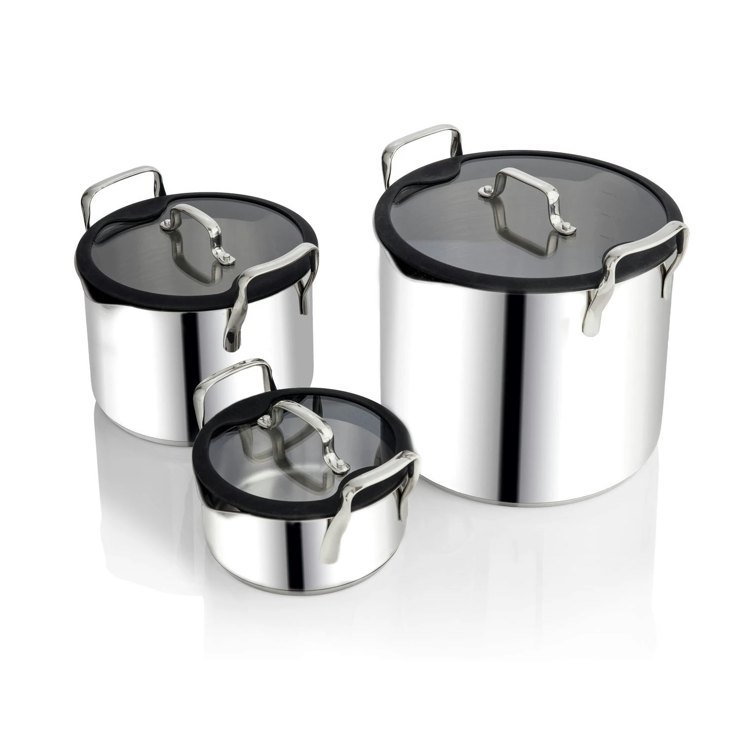 EGO Stackable Pot Set, Stainless Steel 1 EGO Stackable Pot Set, Stainless Steel