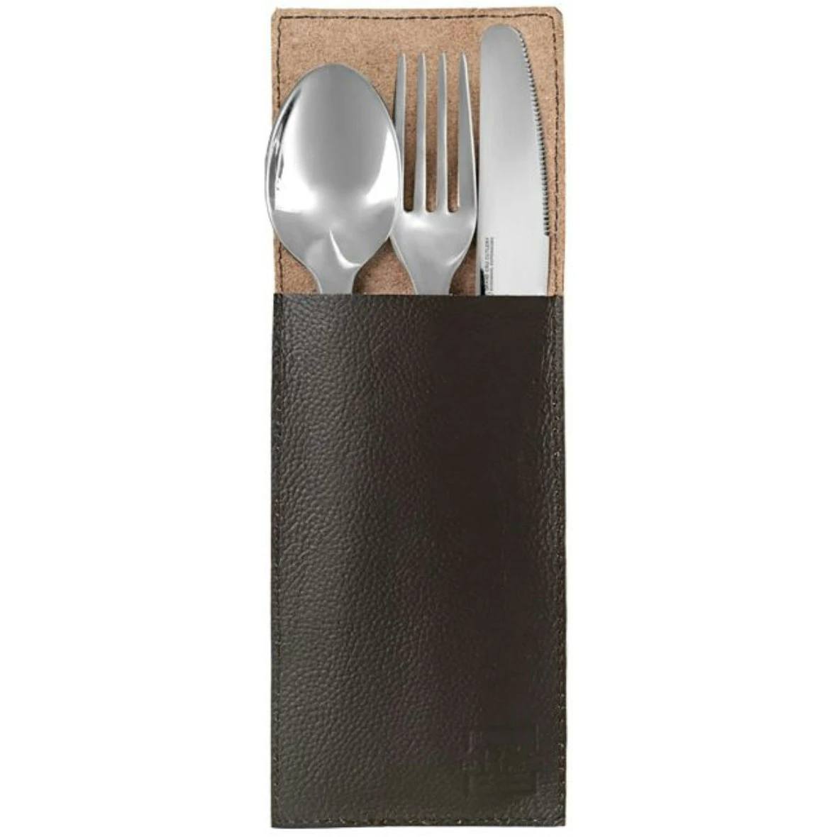 Juna Raw Cutlery Pocket 2pcs, Brown 2 Juna Raw Cutlery Pocket 2pcs, Brown - Afbeelding 2
