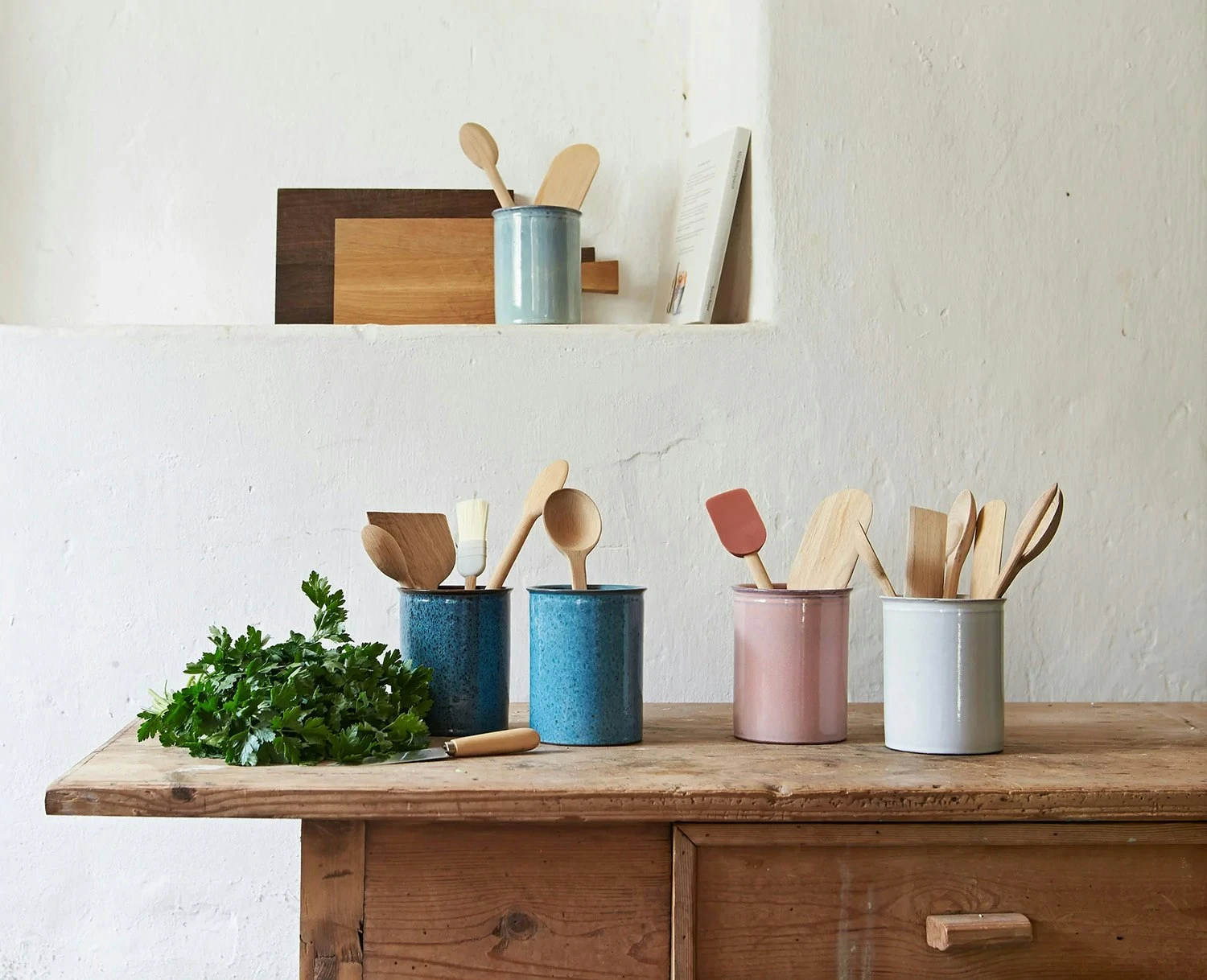 Knabstrup Keramik Keukengereihouder H 15 Cm, Wit 2 Knabstrup Keramik Keukengereihouder H 15 Cm, Wit - Afbeelding 2