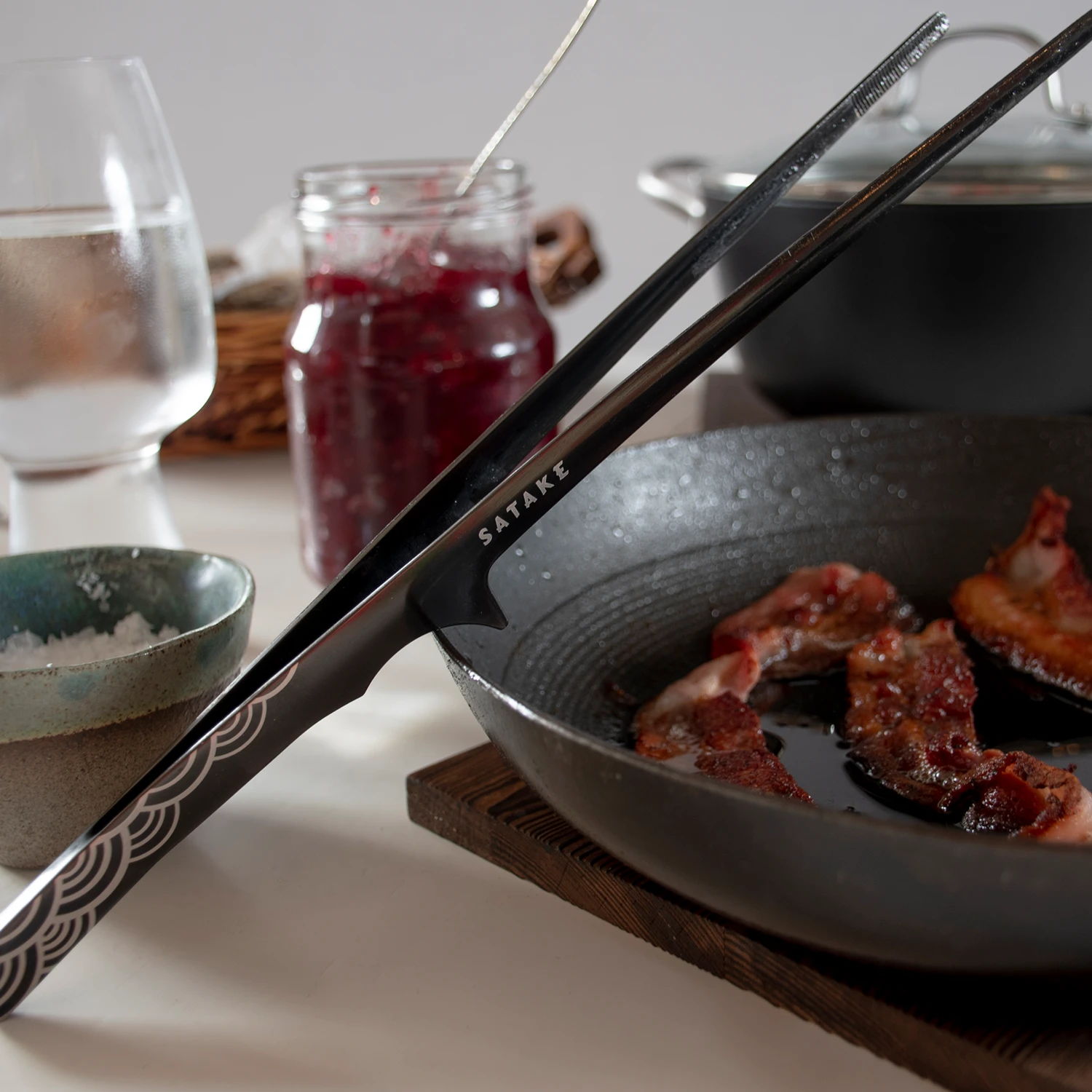 Satake Koekenpannen Set Met Tang 5 Satake Koekenpannen Set Met Tang - Afbeelding 5